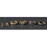 5 Gold & Gem Set Rings