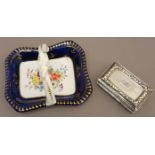 Silver Snuff Box and Pin Tray