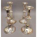 Set of Four Old Sheffield Plated Candlesticks