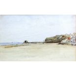 Two Watercolour Beach Scenes (Normandy Coast?) c1890