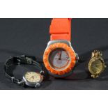 Tag Heur Orange Wristwatch & Two Others