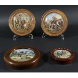 Pot Lids: I See You My Boy, The Rivals, Lady, Boy and Goats, Preparing for the Ride, All Framed (4)