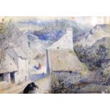 Watercolour by E H Corbould, Corn Mill