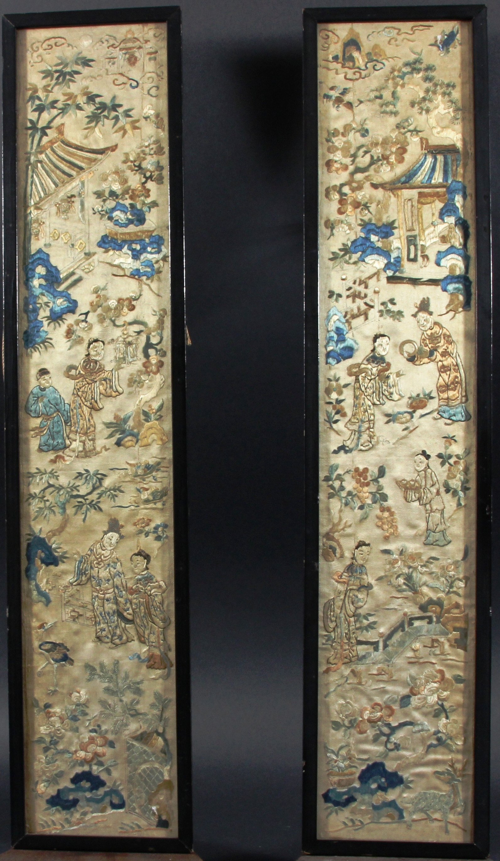 Pair of Chinese Silk Panels