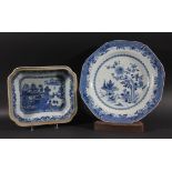 Chinese Blue & White Plate (AF) & Bowl (2)