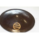 A JINGARI HELMET A Samurai foot soldiers Jingari helmet of brown lacquer finish, with gold Mon at