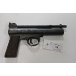 AN AIR PISTOL. A Webley .177 calibre Mark 1 Air Pistol, with various patents marked and winged