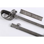 A MADRAS RIFLE OFFICERS SWORD & SCABBARD. An East India Company officer in the 36th Madras Rifles