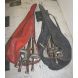 ASSORTED FENCING EQUIPMENT including various foils, head protectors and clothing. The foils