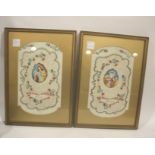 A PAIR OF DEVOTIONAL VALENTINES a pair of hand coloured Valentines, with a religious figure in the