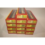 HORNBY BOXED ROLLING STOCK 13 boxed coaches including R4346B Maunsell, R4405 Hawksworth, R4348A