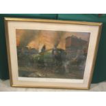 TERENCE CUNEO - SIGNED RAILWAY PRINTS 4 framed signed prints by Terence Cuneo, including Winston