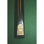 CASED SNOOKER CUE - RILEY PRIZE CUE the cue hand spliced and with an ash shaft, 16ozs and with an