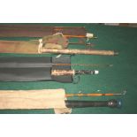 ALLCOCK FISHING ROD an Allcock Peerless 3 piece rod, 9 foot 2' and in a Allcock bag. Also with