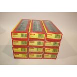 HORNBY BOXED ROLLING STOCK 12 boxed coaches including, R4304A Maunsell Coach, R4395B Maunsell Coach,