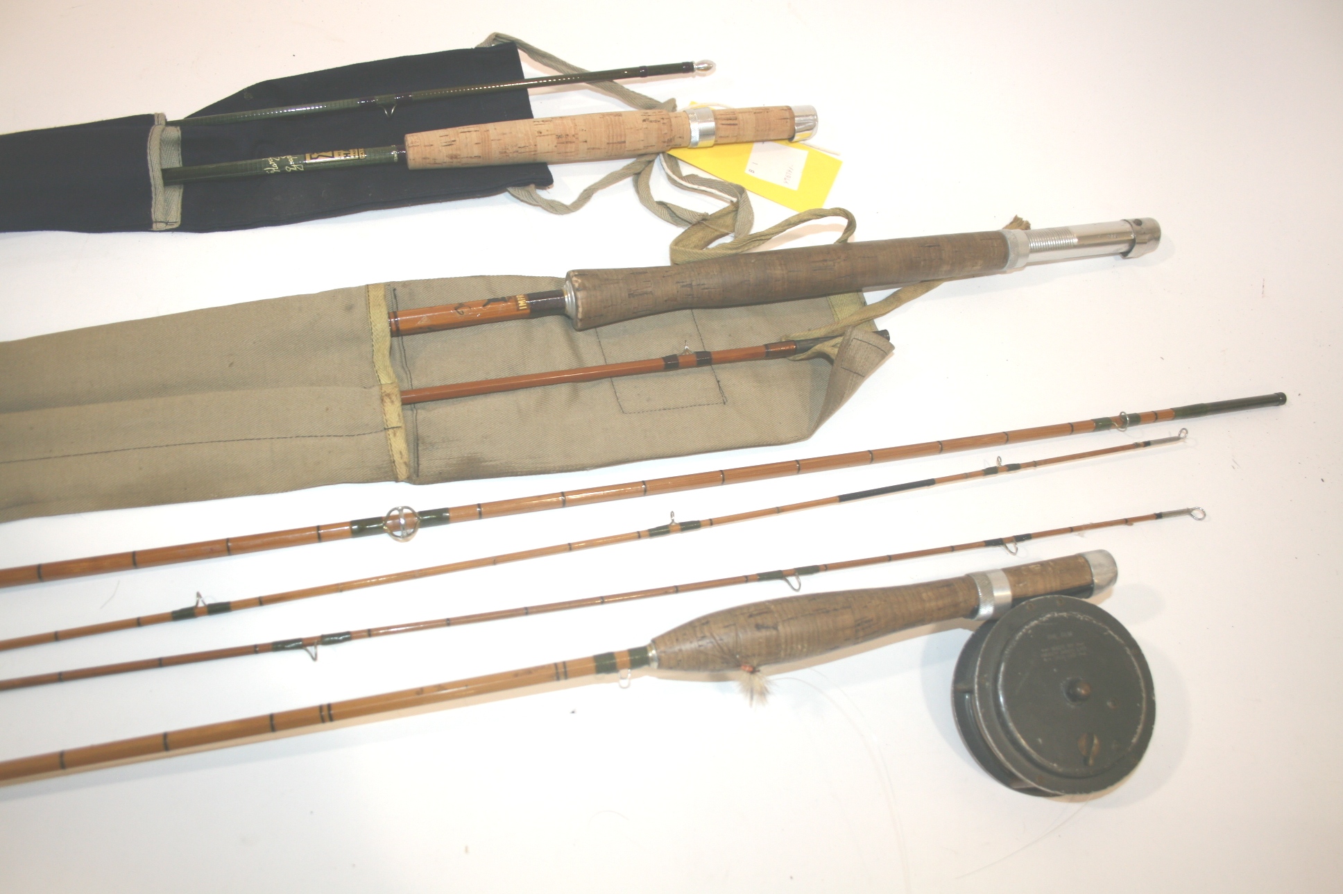 FISHING RODS & HARDY REEL including a Hardy Graphite Fly Rod, 8 foot 6", a 2 piece rod in a Hardy