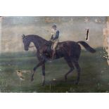 HARRINGTON BIRD A BAY RACEHORSE WITH JOCKEY UP Signed and dated 1888, oil on canvas, unframed,