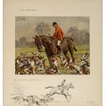 •`SNAFFLES` THE HUNTSMAN Offset lithograph, laid down, with printed remarque, blindstamp, signed