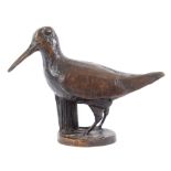 BRONZE MODEL OF A BIRD - SIGNED a contemporary limited edition bronze of a Woodcock or Snipe,