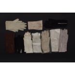 A MUSLIN BAG OF EVENING & DAY GLOVES Five pairs of long evening gloves and further day gloves. (9)