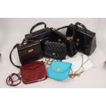 A COLLECTION OF DESIGNER HANDBAGS 'GUCCI' 'BALMAIN' A black patent leather tooled crocodile bag