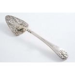 BY PAUL STORR:- A William IV butter spade with a pierced, triform blade and Old English pattern stem