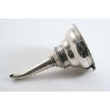 A GEORGE III SMALL WINE FUNNEL with corded borders, a shaped tang and a detachable muslin ring, by