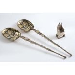 CORONATION:- A pair of late Victorian silvergilt replicas of the Royal Annointing spoon by J. Wakely