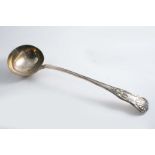 A GEORGE IV KING'S PATTERN SOUP LADLE with diamond shell heel by Messrs. John, Henry & Charles Lias,