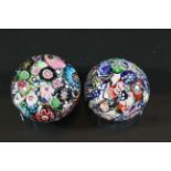 CLICHY SCRAMBLED CANE PAPERWEIGHT, mid 19th century, with millifiori canes including a white rose,