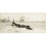 WILLIAM LIONEL WYLLIE, RA (1851-1931) THE MOUTH OF THE TYNE Etching with drypoint, signed in
