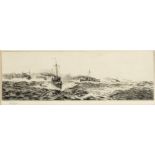 WILLIAM LIONEL WYLLIE, RA (1851-1931) FIRST WORLD WAR DESTROYERS Etching, signed in pencil 10.5 x