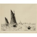 WILLIAM LIONEL WYLLIE, RA (1851-1931) FISHING BOATS ON HAMILTON BANK Etching with drypoint, signed