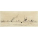 WILLIAM LIONEL WYLLIE, RA (1851-1931) COASTAL CRAFT WITH SMALL VESSELS OFFSHORE Etching, signed in