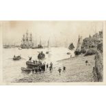 WILLIAM LIONEL WYLLIE, RA (1851-1931) SEA SCOUTS AT PORTSMOUTH Etching, signed in pencil 15 x 24.