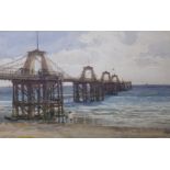 JAMES AUMONIER (1832-1911) THE CHAIN PIER, BRIGHTON, SUSSEX Signed, inscribed and dated Btn 1896,