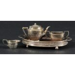 Miniature Silver Tea Set and Tray