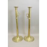 Large Pair of Brass Candlesticks