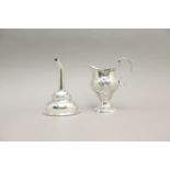 George III Cream Jug & Wine Funnel