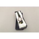 Ladies French Silver Wristwatch with Enamelled Bezel