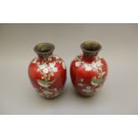 Pair of Cloissonne Vases ( 1 A/F)