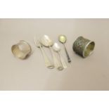 Russian Silver & Enamel Spoon,Napkin Ring, Spoon & Fork,Napkin Ring & Spoon