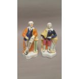 Small Staffordshire Figure of Shakespeare & One Other (2)