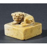 Chinese Hardstone Seal with Dog of Fo Finial