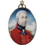 ..... GILCHRIST Miniature portrait of General Charles Crosbie of the 53rd or Shropshire Regiment