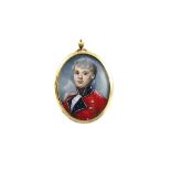 ENGLISH SCHOOL c.1795 Miniature portrait of a young officer, head & shoulders, on ivory; 5.5 x 4.