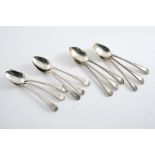 A SET OF SIX GEORGE III OLD ENGLISH BEAD PATTERN TEA SPOONS initialled, by Thomas Chawner, London