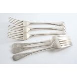 A SET OF SIX SCOTTISH PROVINCIAL TABLE FORKS initialled "R", by George Alexander Booth of