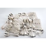 A COLLECTED OR HARLEQUIN SERVICE OF FIDDLE & THREAD PATTERN FLATWARE (GEORGE III - VICTORIAN)