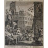 WILLIAM HOGARTH (1697-1764) BEER STREET Engraving, published 1751 35.5 x 29.75cm.; with `Pit Ticket: